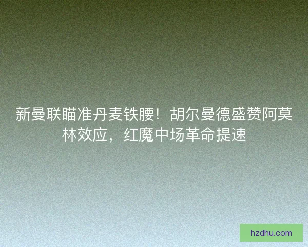 新曼联瞄准丹麦铁腰！胡尔曼德盛赞阿莫林效应，红魔中场革命提速
